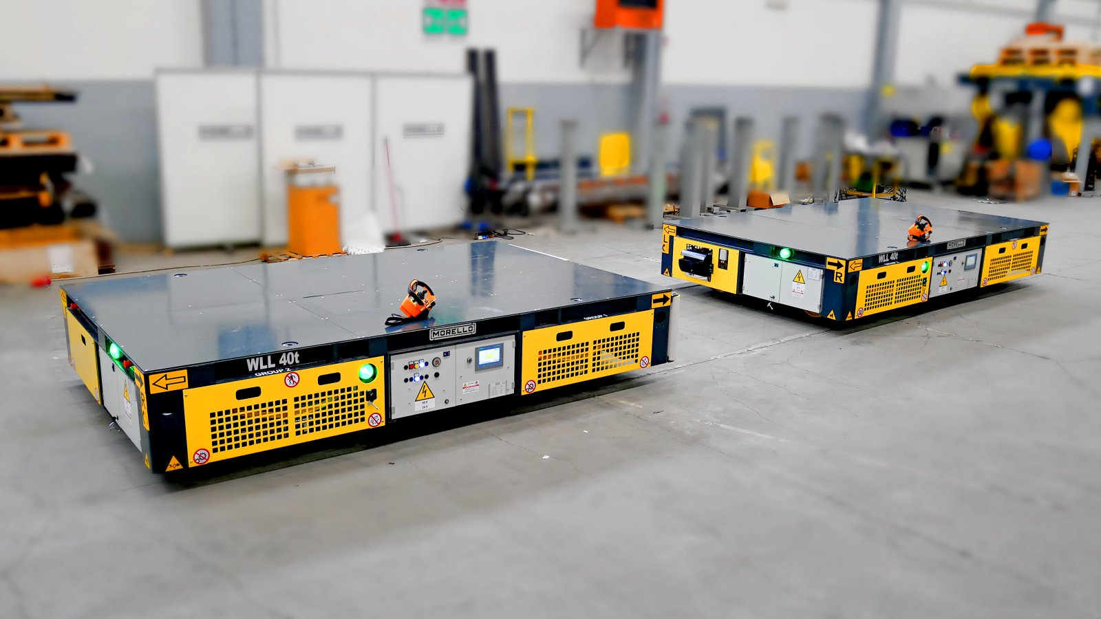 Transporteurs modulaires synchronisés pour le transport de locomotives – 40 t + 40 t